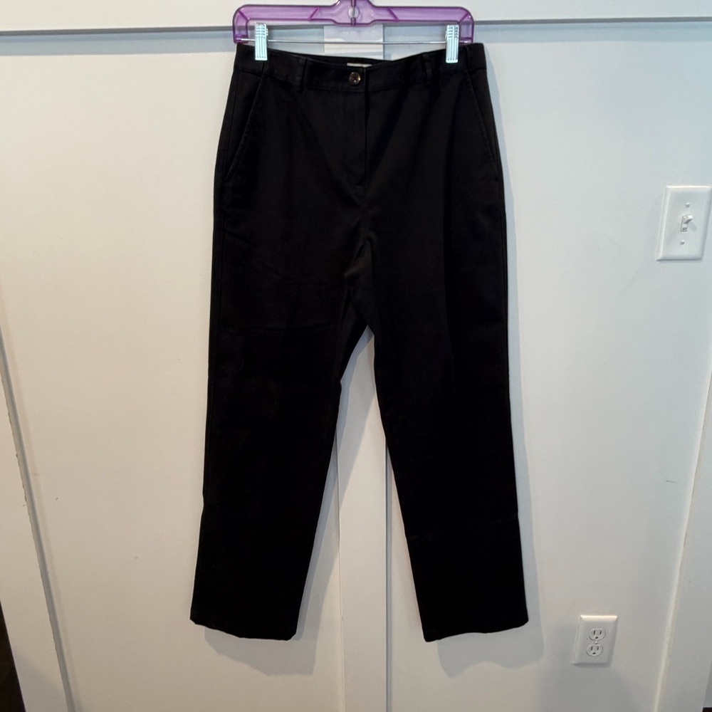 L.L. Bean‎ Women's Classic Fit Black Pants 100% Cotton Casual Outdoor Size 8